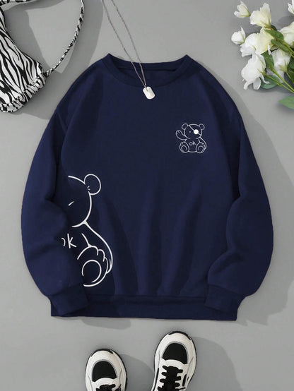 Teddy Bear Printing Sweatshirts