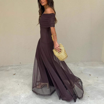 Mesh Slim Fit Patchwork Dress