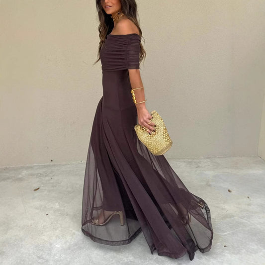 Mesh Slim Fit Patchwork Dress