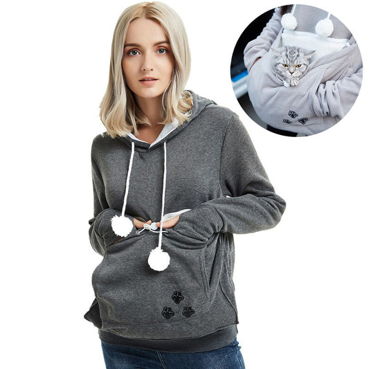 Pullover Sweatshirts With Pet Pocket