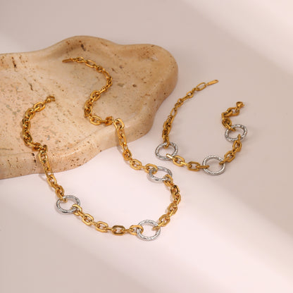 Stainless Steel Necklace Bracelet High Sense Titanium Steel No Fading