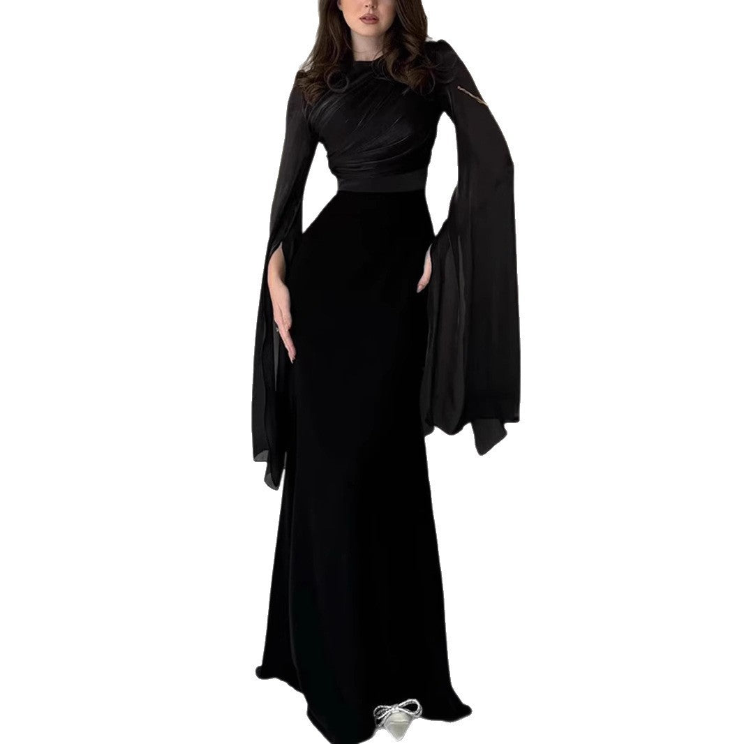 Fashion Temperament Crew Neck Slim Fit Dress