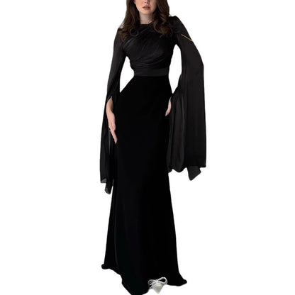 Fashion Temperament Crew Neck Slim Fit Dress