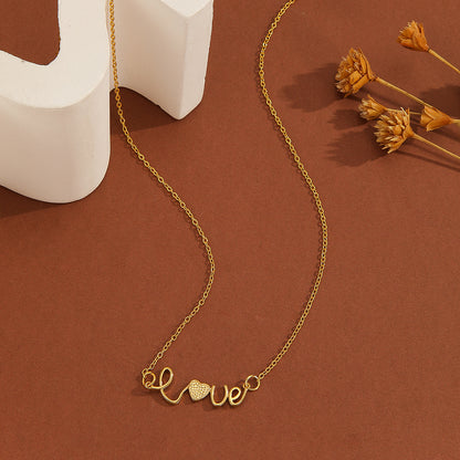 Letter Love Pendant Necklace