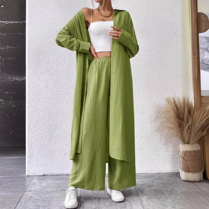 Wide Leg Pants Two-piece Set