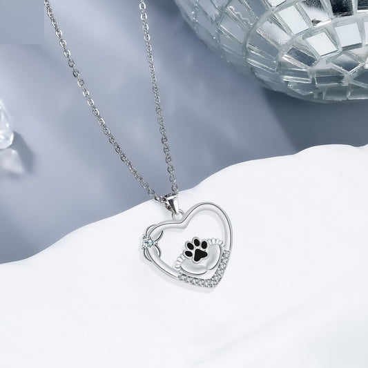 Dog Paw Print Design Necklace