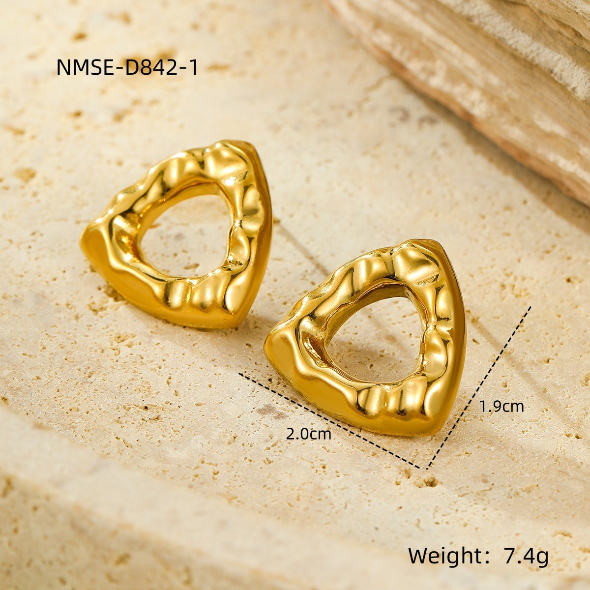 Exaggerated Titanium Steel Earrings 18K Gold Plating Non-fading