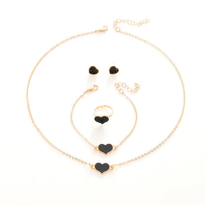Suit Heart Necklace Set