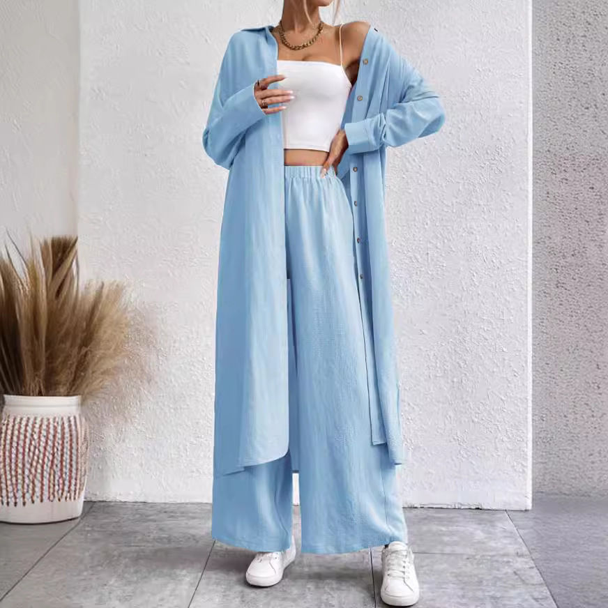 Wide Leg Pants Two-piece Set