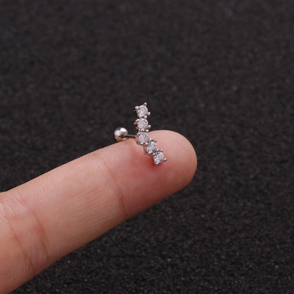 Creative Leaves Ear Studs Twist Ball Stainless Steel Ear Bone Nail