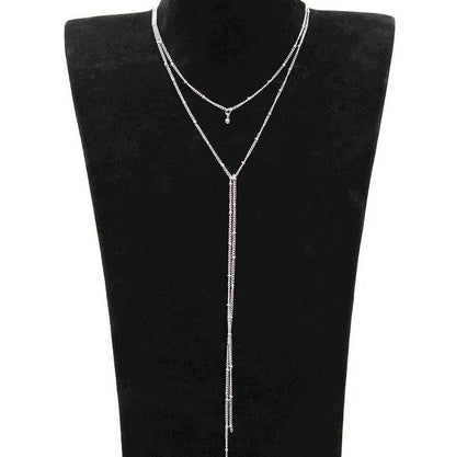 European And American Jewelry Fashion Simple Bead Chain Necklace Retro Clavicle Necklace Double Long Necklace Wholesale