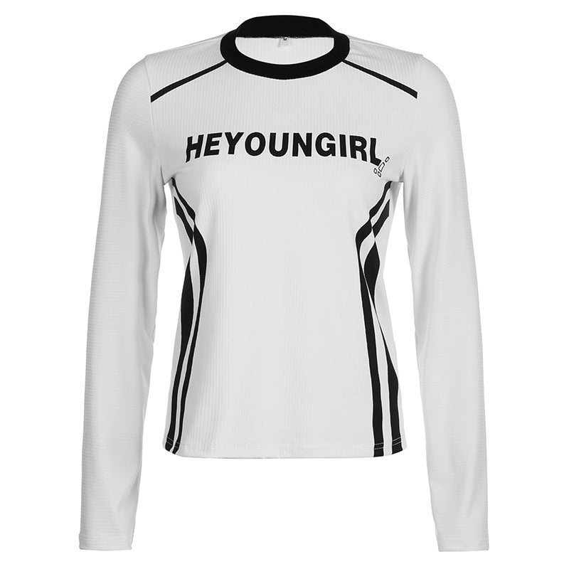 Letter Print Casual Knitted Shirt