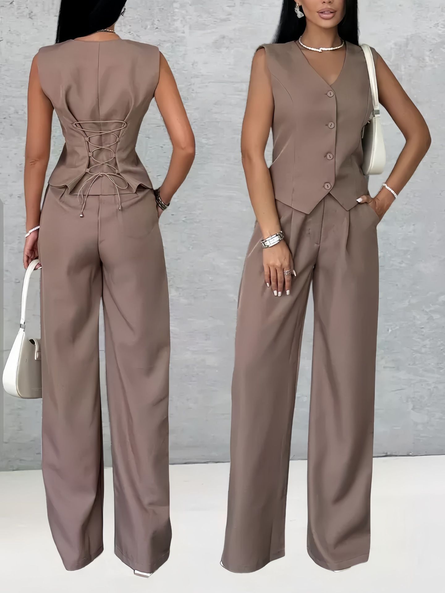 Women's Outer Vest Pants Two-piece Set