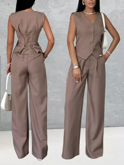 Women's Outer Vest Pants Two-piece Set