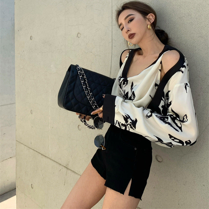 Off-shoulder Floral Shirts