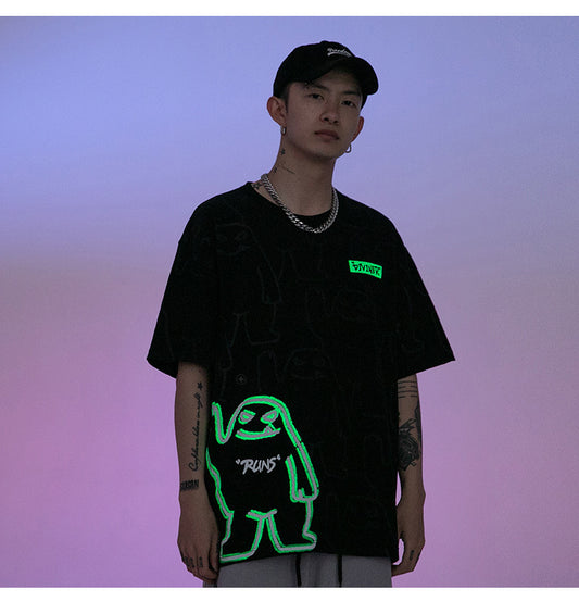 Bear Print Short-Sleeved Shirt