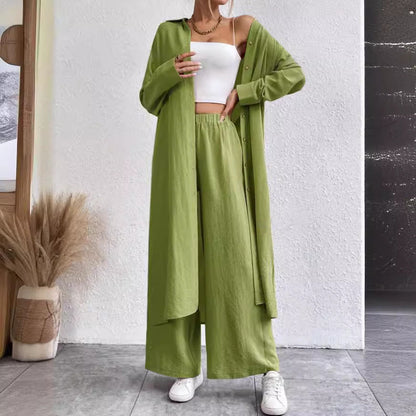 Wide Leg Pants Two-piece Set