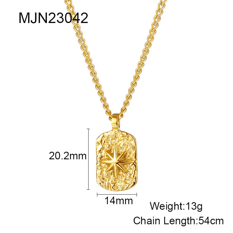 Vintage Eight Awn Star Pendant Necklace