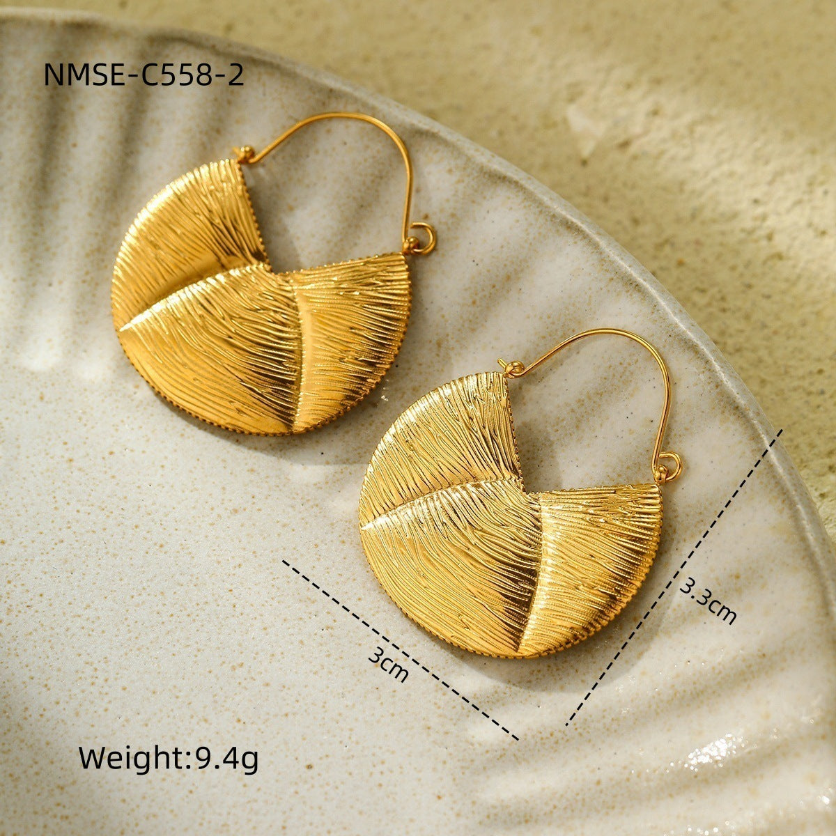 Exaggerated Titanium Steel Earrings 18K Gold Plating Non-fading