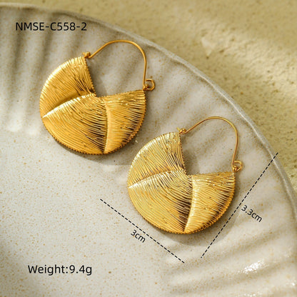 Exaggerated Titanium Steel Earrings 18K Gold Plating Non-fading