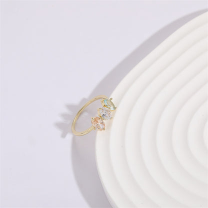 Birthstone Horse Eye Tricolor Zircon Ring