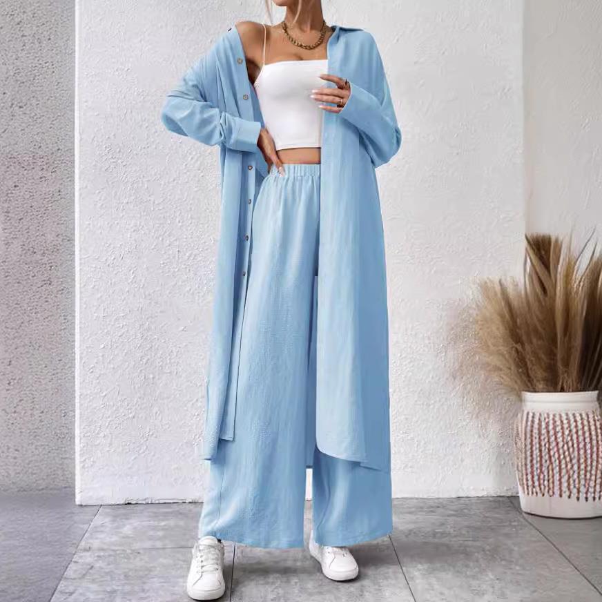Wide Leg Pants Two-piece Set