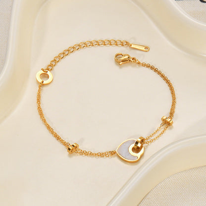 All-match Stainless Steel Resin Bracelet Women