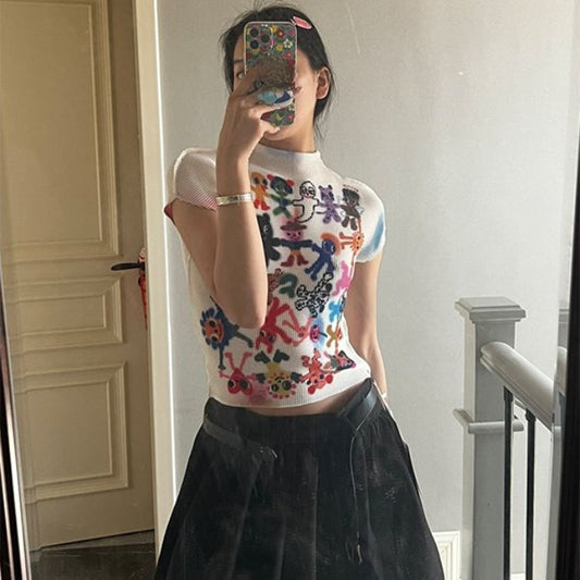 Cropped Tops Women Short Sleeve