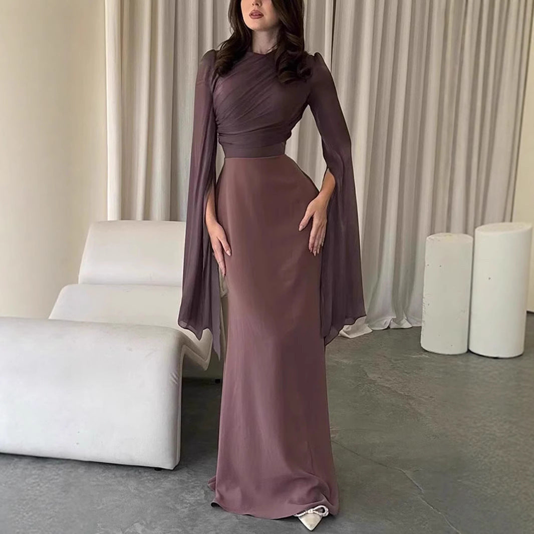 Fashion Temperament Crew Neck Slim Fit Dress