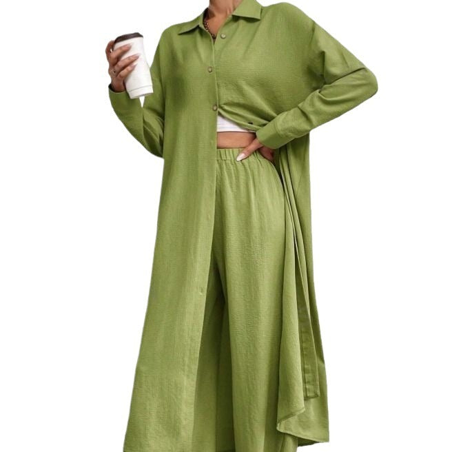 Wide Leg Pants Two-piece Set