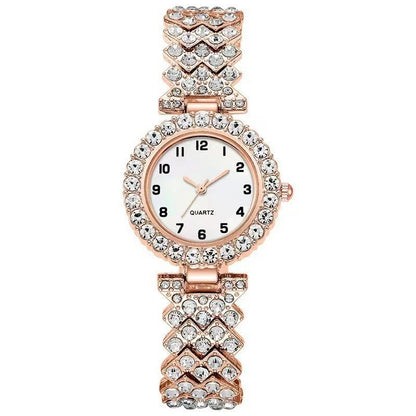 2pcs Luxury Women Watch Set Silver Strap