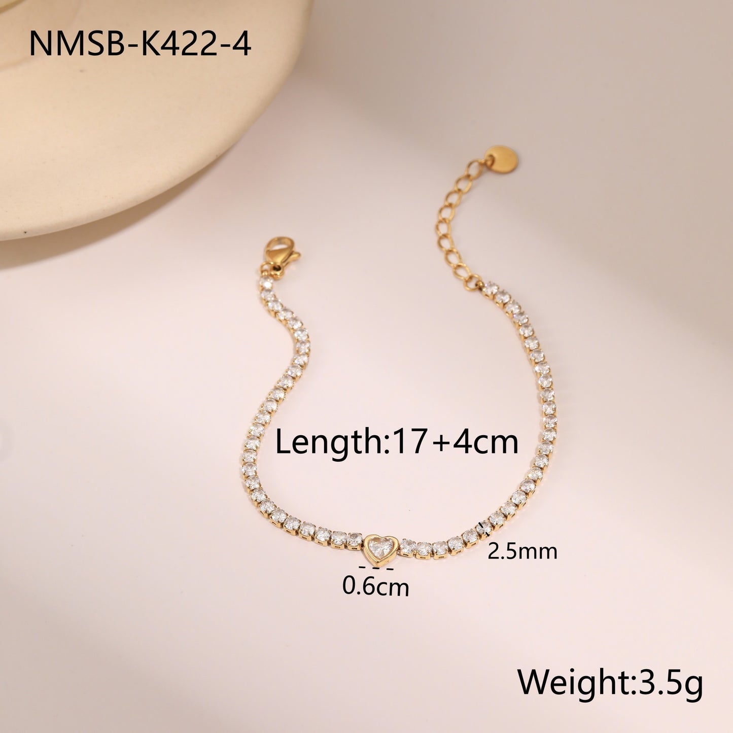 Titanium Steel Bracelet Inlaid Zircon