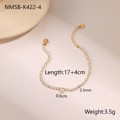 Titanium Steel Bracelet Inlaid Zircon