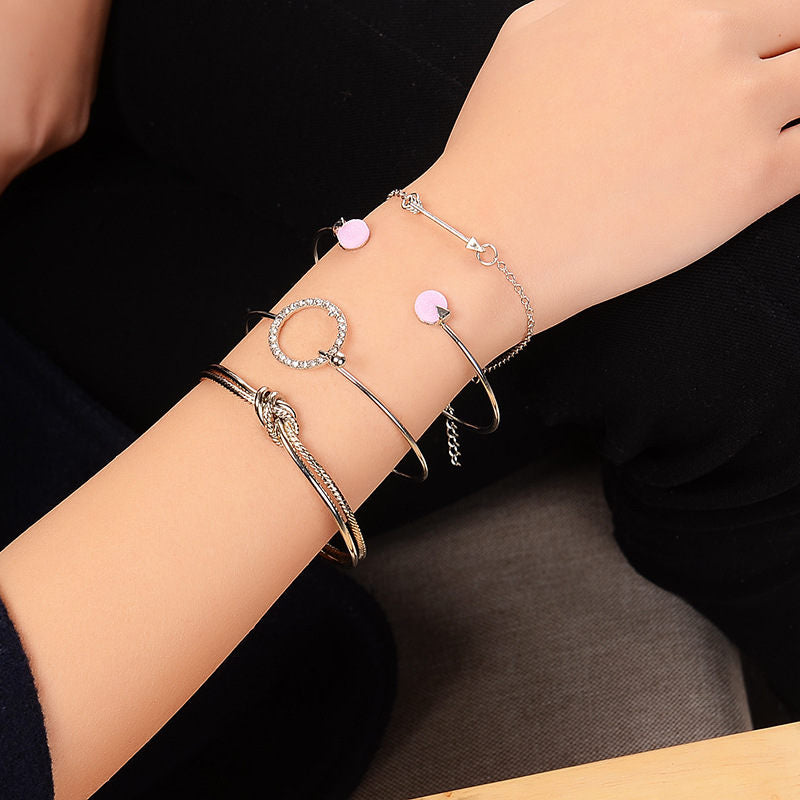 Personalized Fashion Knotted Arrow Bracelet European and American Style Set Combination Bracelet