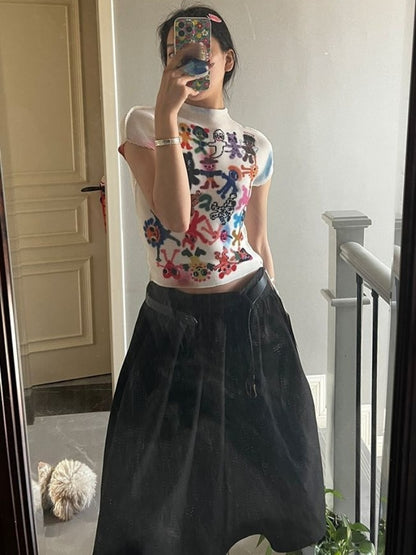 Cropped Tops Women Short Sleeve