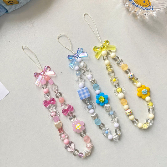 Beaded Flower Mobile Phone Lanyard