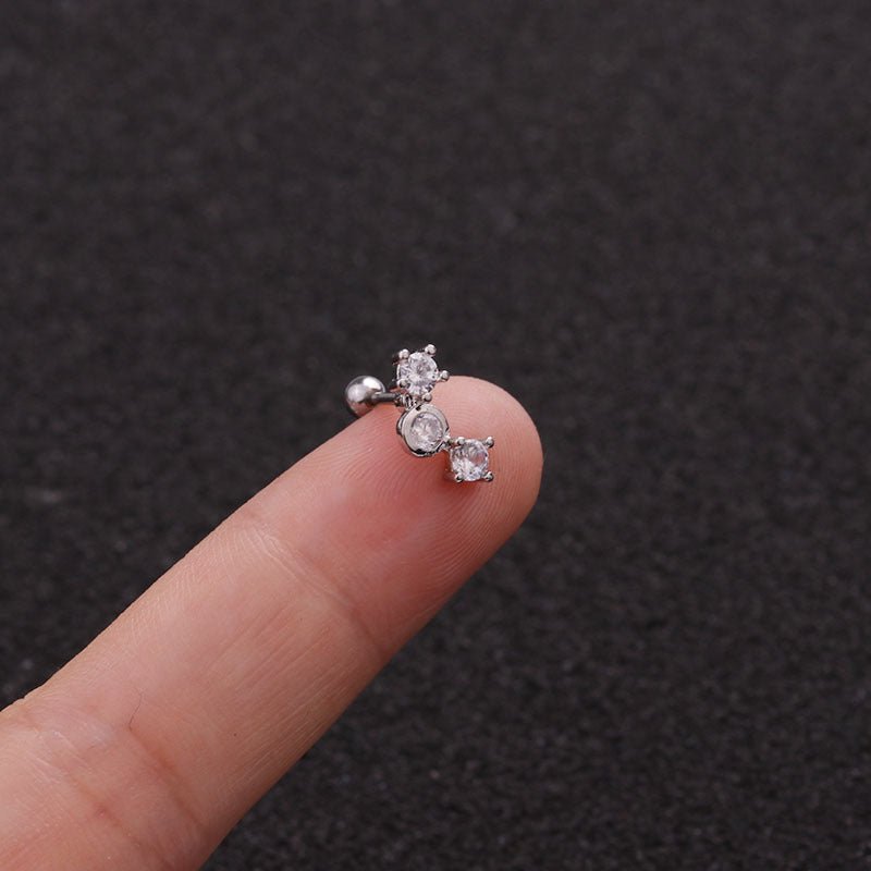 Creative Leaves Ear Studs Twist Ball Stainless Steel Ear Bone Nail