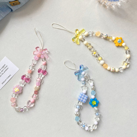 Beaded Flower Mobile Phone Lanyard