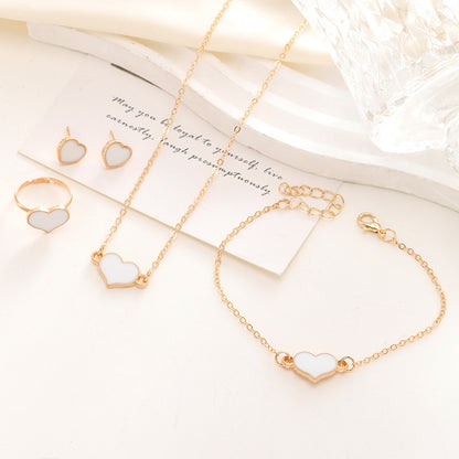 Suit Heart Necklace Set