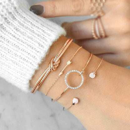 Personalized Fashion Knotted Arrow Bracelet European and American Style Set Combination Bracelet