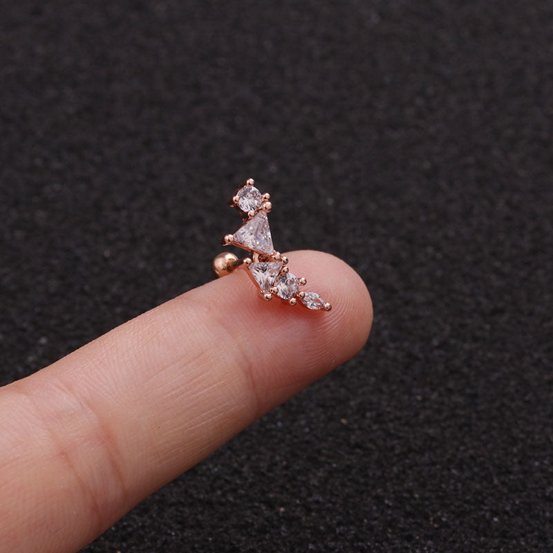 Creative Leaves Ear Studs Twist Ball Stainless Steel Ear Bone Nail