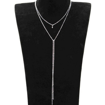 European And American Jewelry Fashion Simple Bead Chain Necklace Retro Clavicle Necklace Double Long Necklace Wholesale