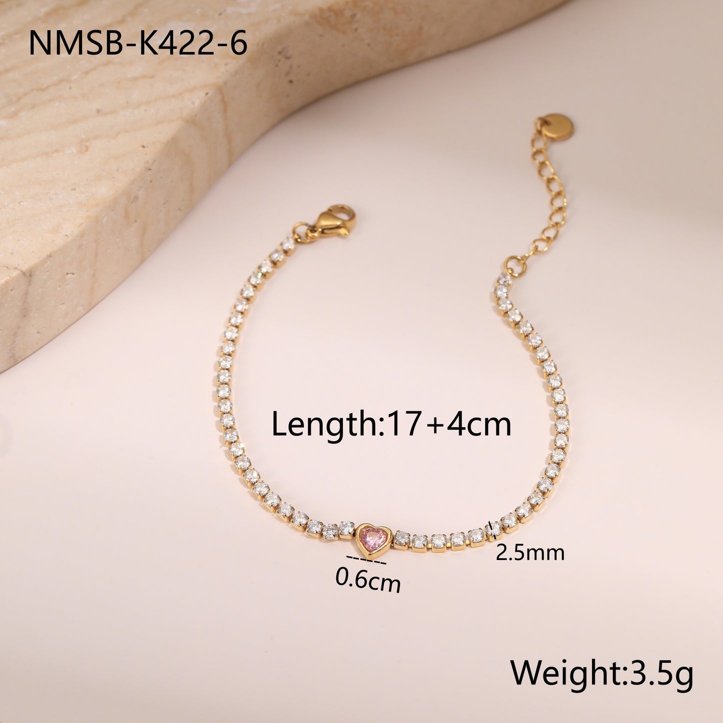 Titanium Steel Bracelet Inlaid Zircon