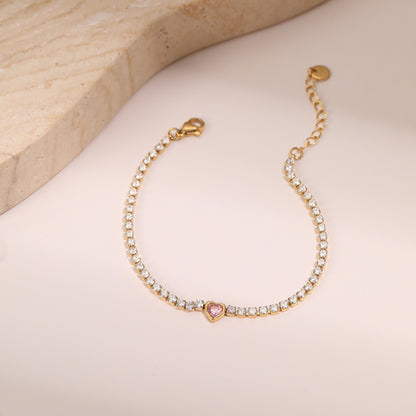 Titanium Steel Bracelet Inlaid Zircon