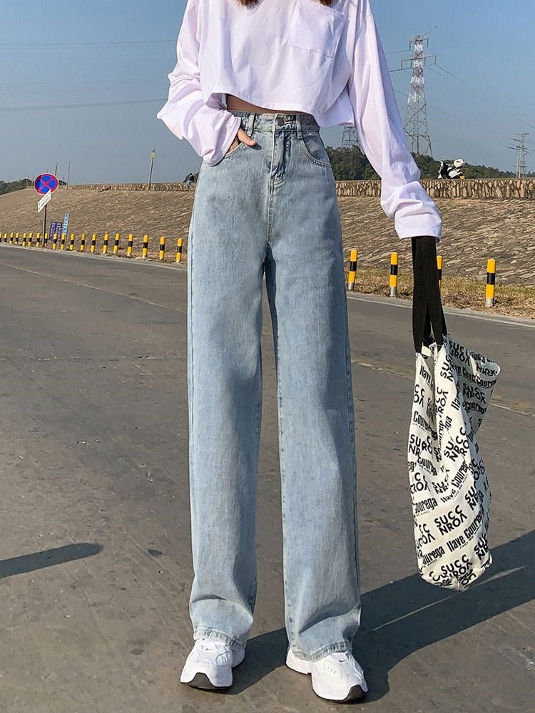 Bottom Baggy Denim Pants For Women