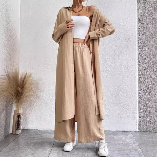 Wide Leg Pants Two-piece Set