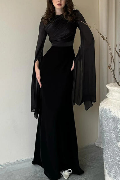 Fashion Temperament Crew Neck Slim Fit Dress