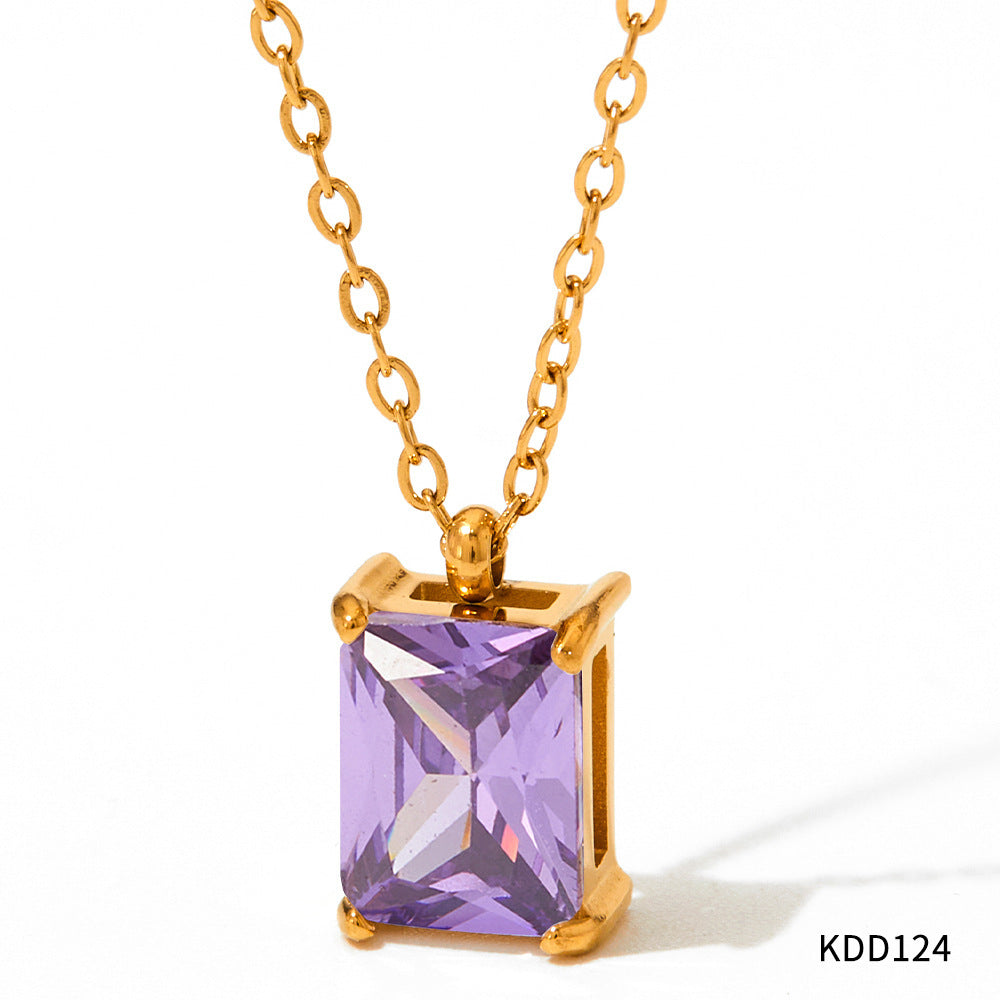 Stainless Steel Zircon Necklace
