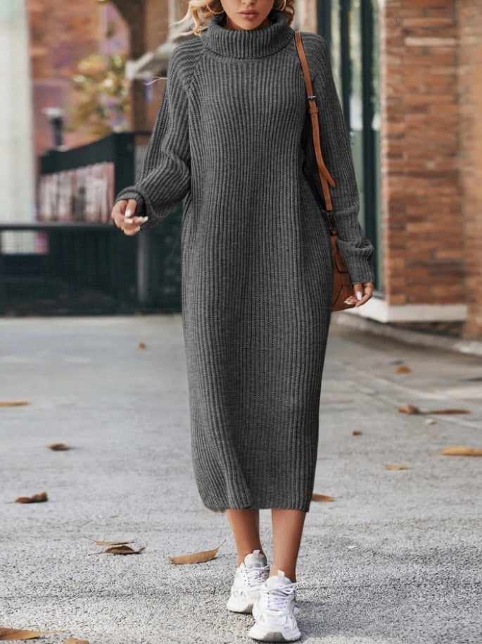 Turtleneck Knitted Sweater Dress