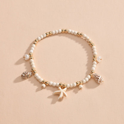 Fashion Ocean Style Starfish Conch Turquoise Woven Women